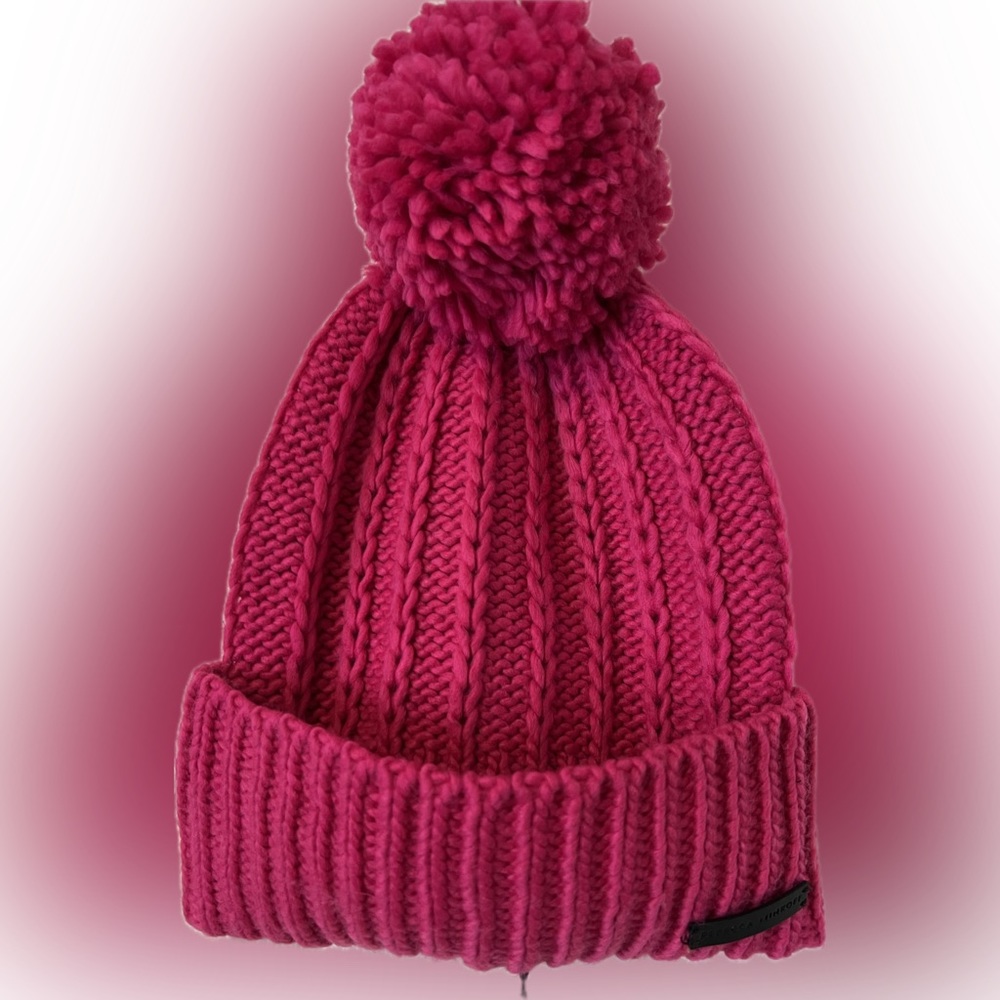 Rebecca Minkoff ribbed beanie in hot pink NWT